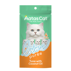 Aatas Cat Creme Puree Tuna with Coconut Oil 14g x 4s, AAT3569, cat Treats, Aatas, cat Food, catsmart, Food, Treats